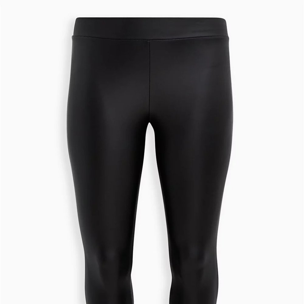 Torrid Faux Leather Black Leggings - Picture 2 of 11